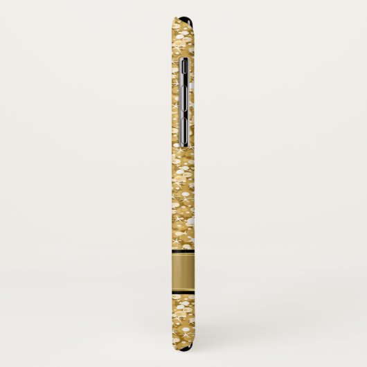 Mit Monogramm Gold Glitzer Weißer Spargel Case-Mate iPhone Hülle (Hinten/Links)