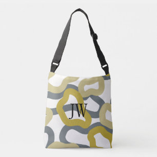 Mit Monogramm Gold Gray Moderne U-Bahn Tragetaschen Mit Langen Trägern