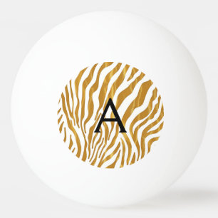 Mit Monogramm Gold Leopard Muster Personalisiert Tischtennisball