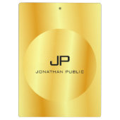 Mit Monogramm Gold Look Elegante Trendy Template Klemmbrett (Rückseite)