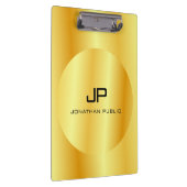 Mit Monogramm Gold Look Elegante Trendy Template Klemmbrett (Rechts)