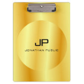 Mit Monogramm Gold Look Elegante Trendy Template Klemmbrett (Vorderseite)