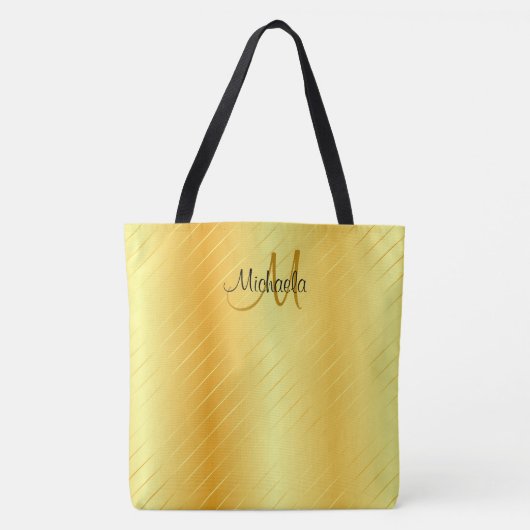 Mit Monogramm Gold-Look Elegantes modernes Templat Tasche (Vorderseite)