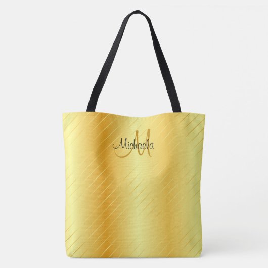 Mit Monogramm Gold-Look Elegantes modernes Templat Tasche (Rückseite)