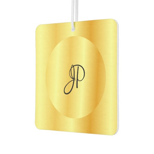 Mit Monogramm Gold Look Template Elegant Moderne Autolufterfrischer (Links)