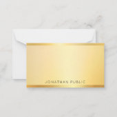 Mit Monogramm Gold Look Template Moderne Elegant Mitteilungskarte (Vorderseite)