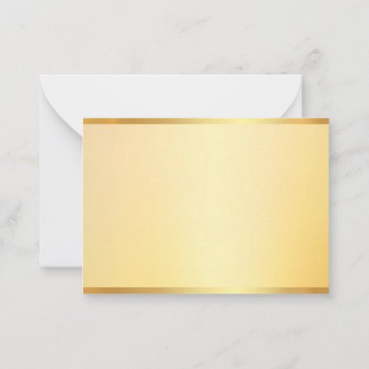 Mit Monogramm Gold Look Template Moderne Minimalis Mitteilungskarte (Rückseite)
