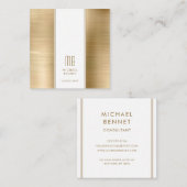 Mit Monogramm Gold Metallic Foil Consultant Quadratische Visitenkarte (Vorne/Hinten)