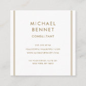 Mit Monogramm Gold Metallic Foil Consultant Quadratische Visitenkarte (Rückseite)