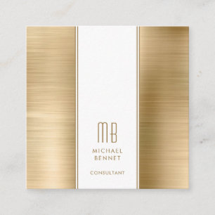 Mit Monogramm Gold Metallic Foil Consultant Quadratische Visitenkarte