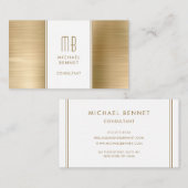 Mit Monogramm Gold Metallic Foil Consultant Visitenkarte (Vorne/Hinten)