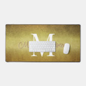Mit Monogramm Gold-Metallic-Gradient Schreibtischunterlage (Tastatur & Maus)