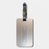 Mit Monogramm Gold Silver Look Elegant Moderne Gepäckanhänger (Rückseite vertikal)