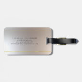 Mit Monogramm Gold Silver Look Elegant Moderne Gepäckanhänger (Rückseite horizontal)