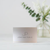 mit Monogramm Gold Silver Look Elegant Moderne Visitenkarte (Stehend Vorderseite)