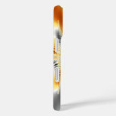 Mit Monogramm Gold Silver Metallic Fraktal Case-Mate iPhone Hülle (Rückseite / Rechts)