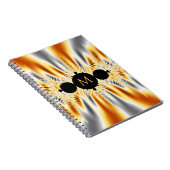 Mit Monogramm Gold Silver Metallic Fraktal Notizblock (Rechte Seite)
