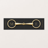 Mit Monogramm Gold Snaffle-Bit-Pferdebranche Visitenkarten (Außenseite Aufgefaltet)
