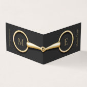 Mit Monogramm Gold Snaffle-Bit-Pferdebranche Visitenkarten (Vorderseite)