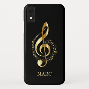 Mit Monogramm Gold Treble Clef Case-Mate iPhone Hülle