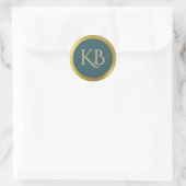 Mit Monogramm Gold und Aquamarine Aufkleber (Tasche)