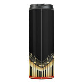 Mit Monogramm Gold- und Black-Tastatur Thermosbecher (Rückseite)