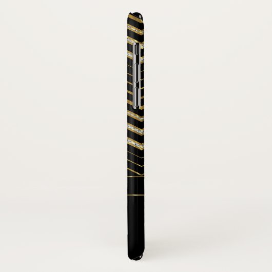 Mit Monogramm Gold und Diamanten Zickzack Case-Mate iPhone Hülle (Hinten/Links)