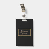 Mit Monogramm Gold und Schwarz Ausweis (Rückseite mit Clip)