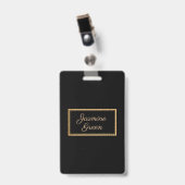 Mit Monogramm Gold und Schwarz Ausweis (Vorderseite mit Clip)