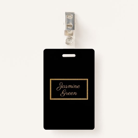 Mit Monogramm Gold und Schwarz Ausweis (Vorderseite mit Klammer)