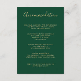 Mit Monogramm Gold Wappen Green Übernachtungskarte Begleitkarte