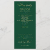 Mit Monogramm Gold Wappen und Grüne Hochzeiten Programm (Rückseite)