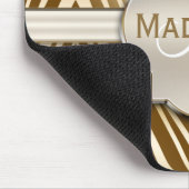 Mit Monogramm Gold Zebra-Druckmuster Mousepad (Ecke)