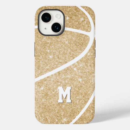 mit Monogramm Goldbasketball für Mädchen Case-Mate Case-Mate iPhone Hülle (Rückseite)