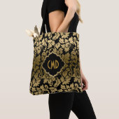 Mit Monogramm Golddampfer über schwarzem Hintergru Tasche (Von Nahem)