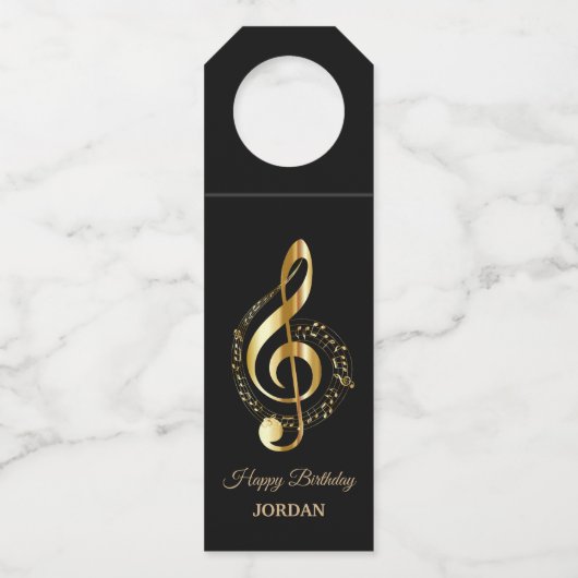 Mit Monogramm Golden Clef Flaschenanhänger (Vorderseite)