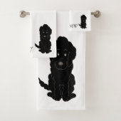Mit Monogramm Goldendoodle-Doodle-Design Badhandtuch Set (Insitu)