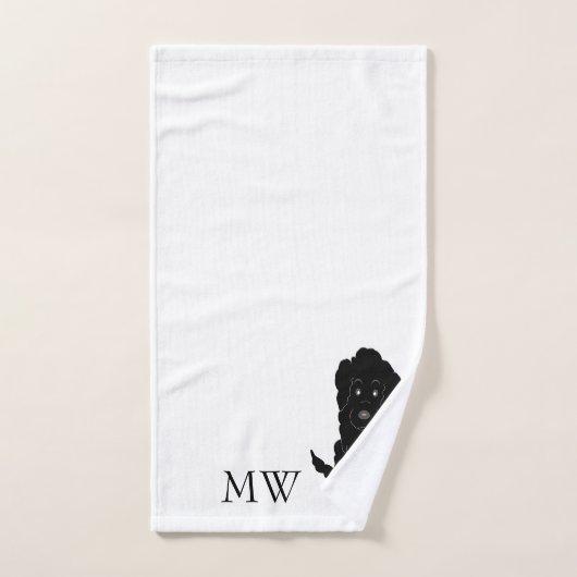 Mit Monogramm Goldendoodle-Doodle-Design Badhandtuch Set (Handtuch)