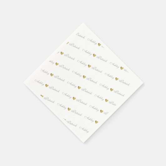 Mit Monogramm + Goldene Liebe Serviette (Ecke)