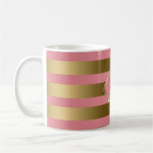 Mit Monogramm goldene Streifen und rosa geometrisc Kaffeetasse (Links)