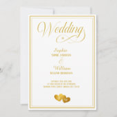 Mit Monogramm Goldherzerei Einladung (Vorderseite)