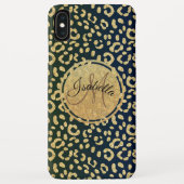 Mit Monogramm Goldleoparden-Hautflächen Case-Mate iPhone Hülle (Rückseite)