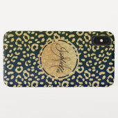 Mit Monogramm Goldleoparden-Hautflächen Case-Mate iPhone Hülle (Rückseite (Horizontal))