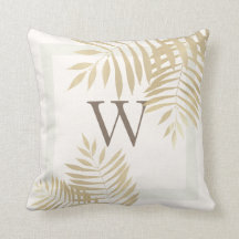 Mit Monogramm Goldpalm Tree Blätter Kissen Kissen