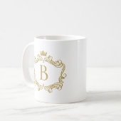 Mit Monogramm Goldrahmen mit Kronenkaffee-Tasse Kaffeetasse (Vorderseite Links)
