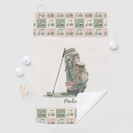 Mit Monogramm Golf-Bag für die moderne Lady Golfhandtuch (Insitu)