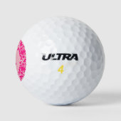 Mit Monogramm Golf Ball Bright Pink Girly Pinks (Logo)
