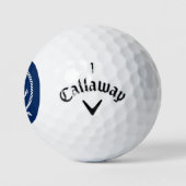 Mit Monogramm Golf Ball Klassischer Wasserblauer A (Logo)