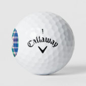 Mit Monogramm Golf Balls Preppy PInk Blue Kariert Golfball (Logo)