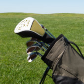 Mit Monogramm Golf Club Logo Gold Farbe Minimalist Headcover (In SItu)